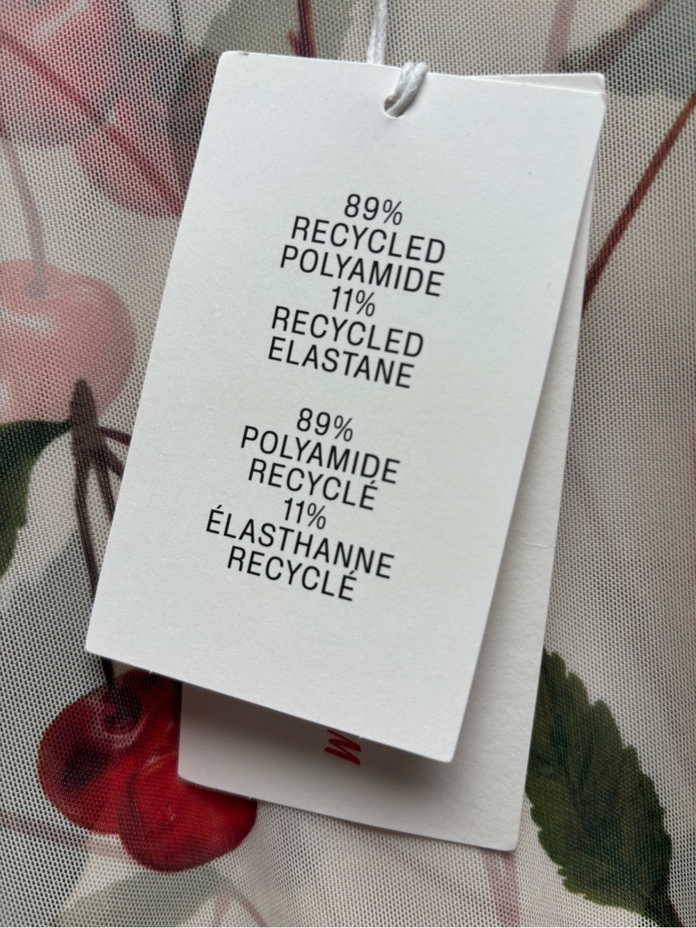 Stella McCartney x H&M Cherry Print Long-Sleeve Sheer Top - Cream/Red - Picture 5 of 6